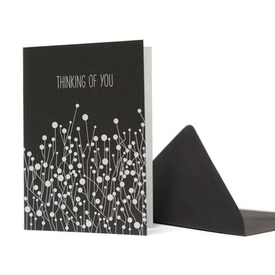 Greeting card thorns "Thinking of You" black