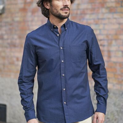 Camisa Émile de cambray de algodón azul marino