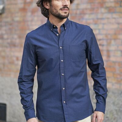 Chemise Chambray de coton Émile marine