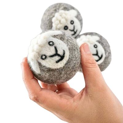 Bolas para secadora de lana de oveja - Juego de 3 y bolsa de almacenamiento