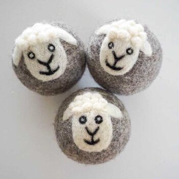 Balles de séchage en laine de mouton - Lot de 3 et sac de rangement 6