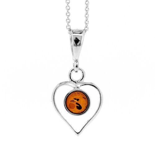 Cognac Amber Pendant with 18" Trace Chain and Presentation Box