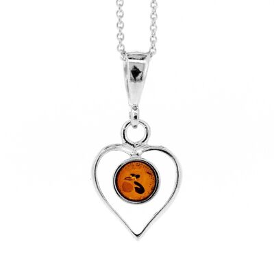 Cognac Amber Pendant with 18" Trace Chain and Presentation Box