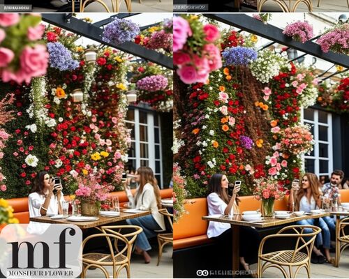 Des fleurs en soie pour une décoration de devanture réussie