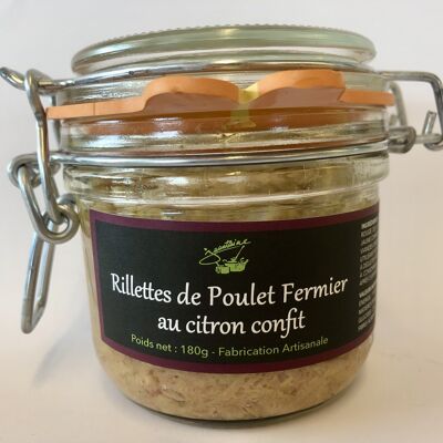 Rillettes de pollo de corral con limón confitado