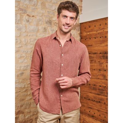 Chemise lin Charles terracotta