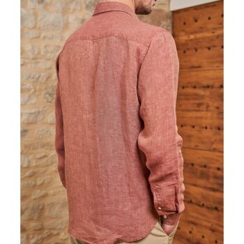 Chemise lin Charles terracotta 2