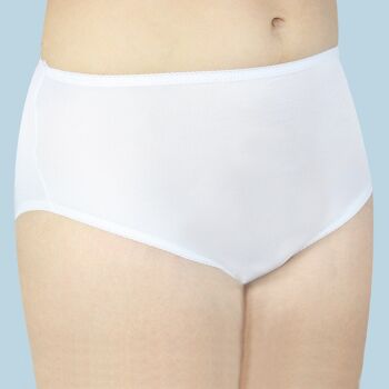 Pantalon d'incontinence en coton blanc pour femme 200 ml 28/30" 2