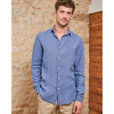 Chemise lin Charles bleu