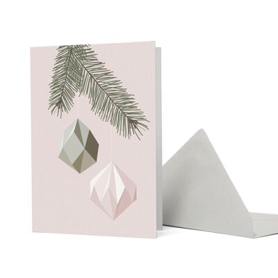 Greeting card paper diamonds dusty pink