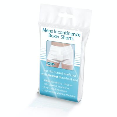 Mens White Cotton Boxer Shorts 100ml 32/34"