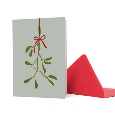Greeting card mistletoe mint
