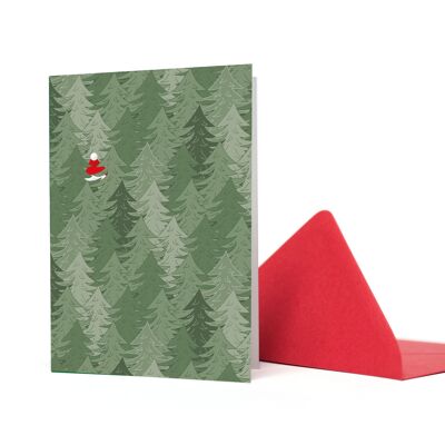 Greeting card Santa in the forest