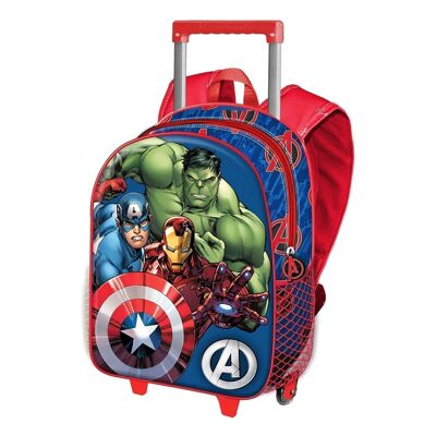Marvel The Avengers Bros-Basic Backpack with Trolley, Blue