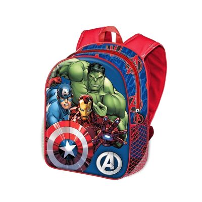 Marvel Los Vengadores Bros-Mochila 3D Pequeña, Azul