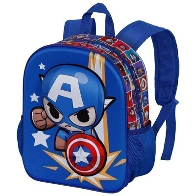 Marvel Captain America Punch-Small 3D Backpack, Blue