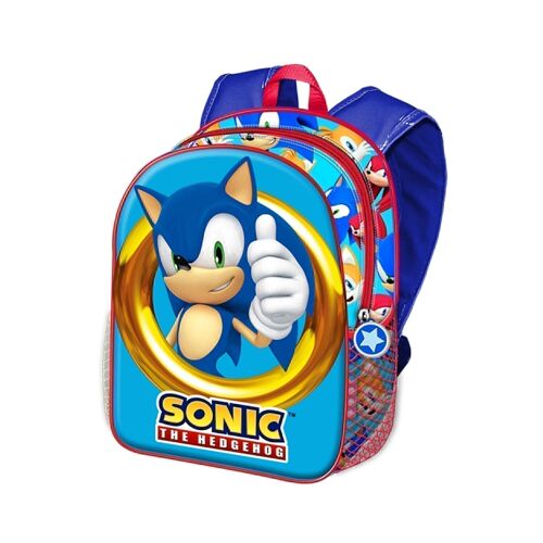 Sega-Sonic Play-Mochila 3D Pequeña, Azul