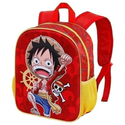 One Piece Luffy-Small 3D Rucksack, Rot