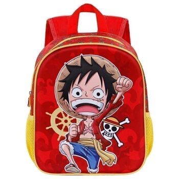 One Piece Luffy-Petit sac à dos 3D, rouge 2