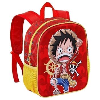 One Piece Luffy-Petit sac à dos 3D, rouge 3