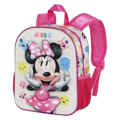 Disney Minnie Mouse Laugh-Mochila 3D Pequeña, Blanco