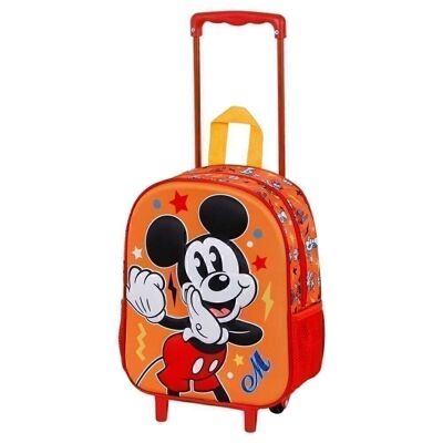 Disney Mickey Mouse Whisper-3D Backpack with Small Wheels, Blue