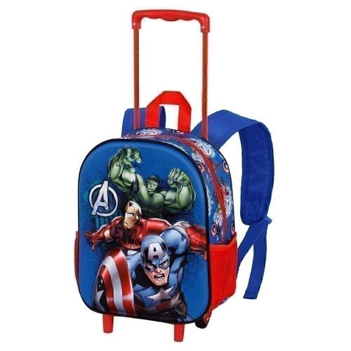 Marvel Los Vengadores Energy-Mochila 3D con Ruedas Pequeña, Azul