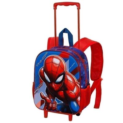 Marvel Spiderman Skew-Mochila 3D con Ruedas Pequeña, Azul