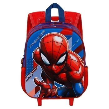 Marvel Spiderman Skew-3D Sac à dos avec petites roulettes Bleu 2