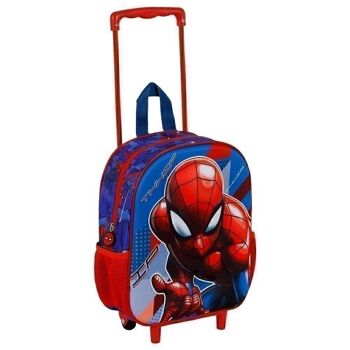 Marvel Spiderman Skew-3D Sac à dos avec petites roulettes Bleu 3