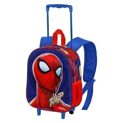 Marvel Spiderman Sides-3D Rucksack mit kleinen Rädern, Blau