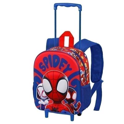 Marvel Spiderman Gang-Mochila 3D con Ruedas Pequeña, Rojo