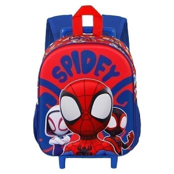 Marvel Spiderman Gang-3D Sac à dos avec petites roulettes Rouge 2