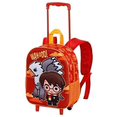 Harry Potter Seidenschnabel-3D-Rucksack mit Rollen, klein, orange