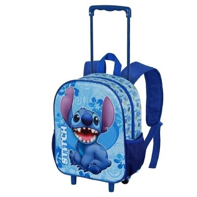 Disney Lilo y Stitch Aloha-Mochila 3D con Ruedas Pequeña, Multicolor