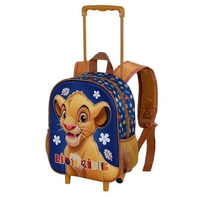 Disney El Rey León Little Face-Mochila 3D con Ruedas Pequeña, Azul