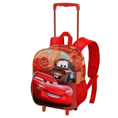 Disney Cars 3 Desert Road-3D Backpack with Small Wheels, Multicolor