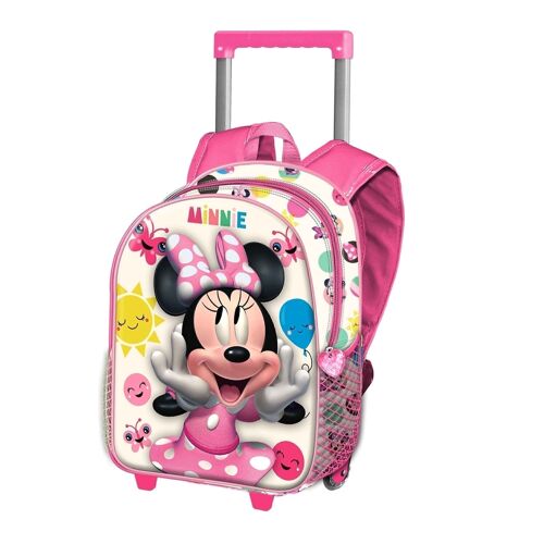 Disney Minnie Mouse Laugh-Mochila 3D con Ruedas Pequeña, Blanco