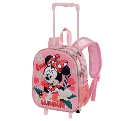 Disney Minnie Mouse Garden-Small 3D Backpack with Wheels, Pink