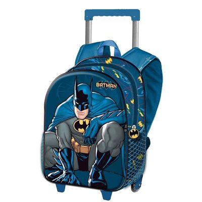 DC Comics Batman Night-Mochila 3D con Ruedas Pequeña, Azul