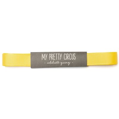 Cinta de regalo amarillo sol, cinta sin arrugas, fácil de atar para envolver regalos, 5 m de largo x 16 mm de ancho, cinta de grogrén resistente