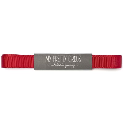 Cinta de regalo rojo oscuro, cinta sin arrugas, fácil de atar para envolver regalos, 5 m de largo x 16 mm de ancho, cinta de grogrén resistente