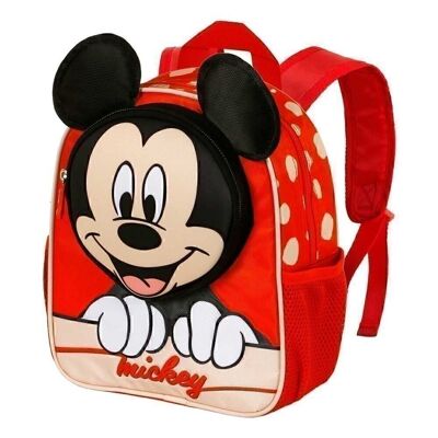 Disney Mickey Mouse Bobblehead-Mochila Pocket, Rojo