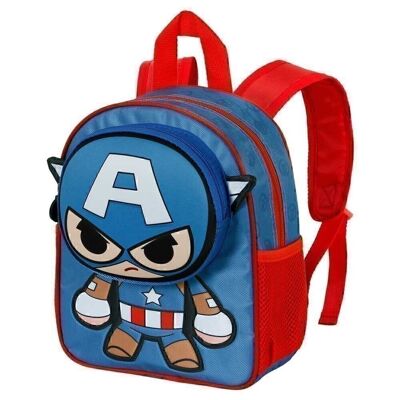 Marvel Captain America Bobblehead-Pocket Backpack, Blue