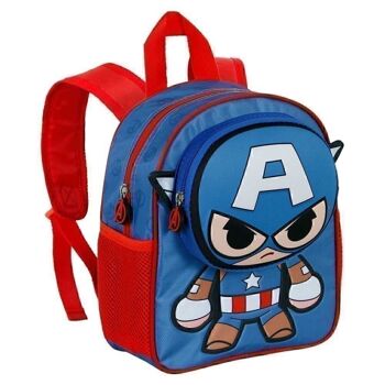 Marvel Captain America Bobblehead-Pocket Sac à dos Bleu 3