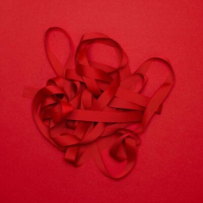 Gift ribbon red, crease-free ribbon, easy to tie for wrapping gifts, 5m long x 16mm wide, sturdy grosgrain ribbon