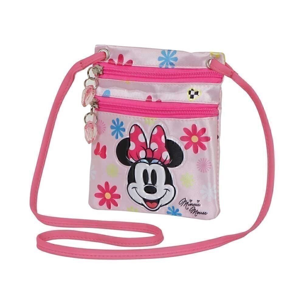 Borsa verticale Disney Minnie Mouse con azione floreale, rosa