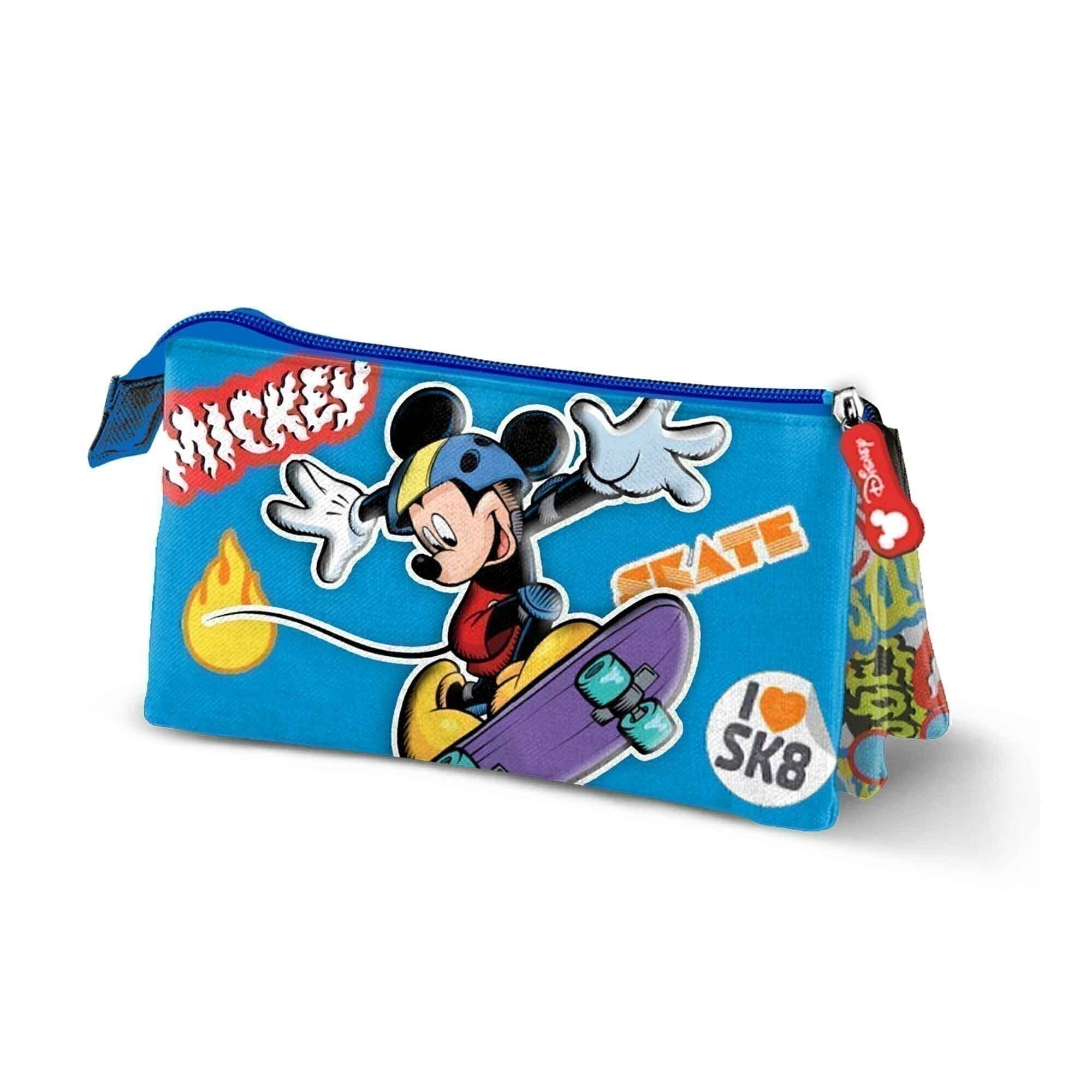 Custodia da trasporto tripla Disney Topolino Skater, blu
