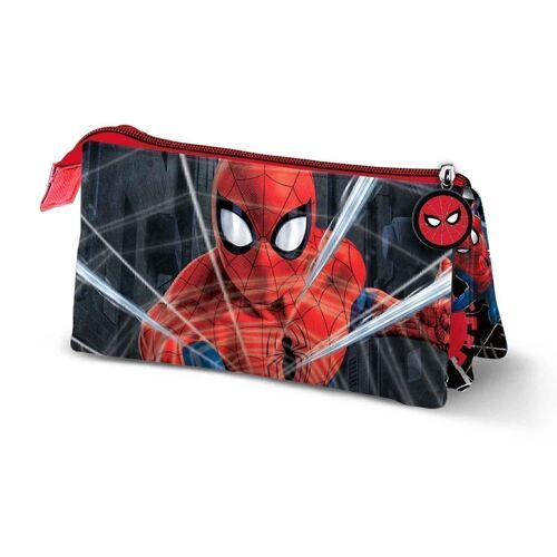 Marvel Spiderman Network-Estuche Portatodo Triple, Negro