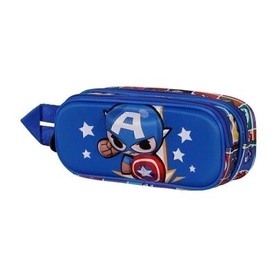 Marvel Capitán América Punch-Estuche Portatodo 3D Doble, Azul